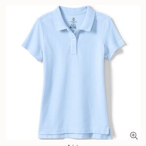 Lands End girls light blue uniform polo shirt